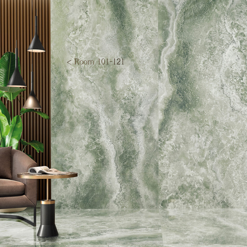 Nubi Emerald Onxy effect Porcelain Slab tile