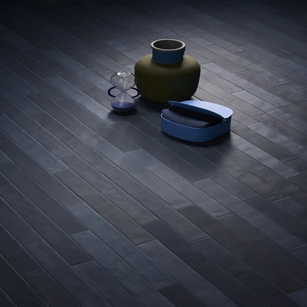 Park Lane Midnight Offset layout porcelain matt tile