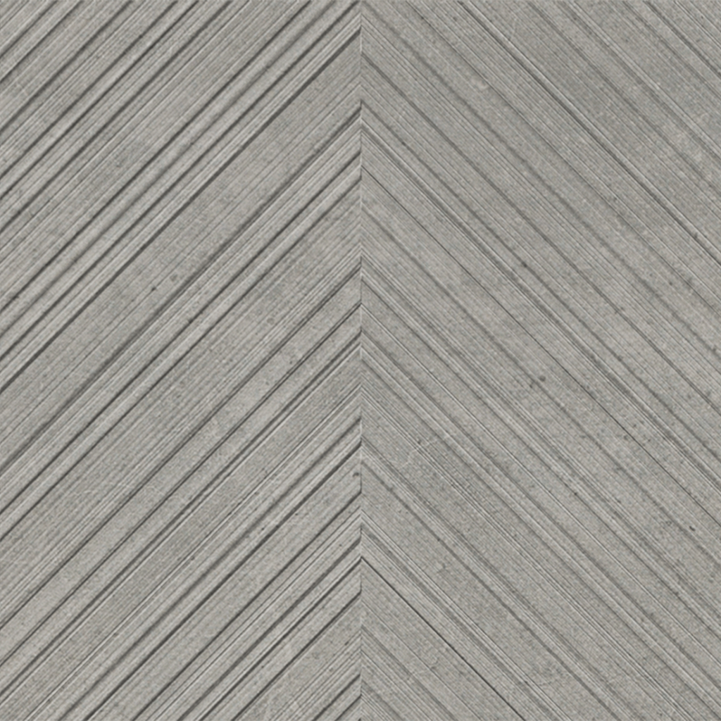 Textura Grey Chevron Concrete effect Porcelain tile