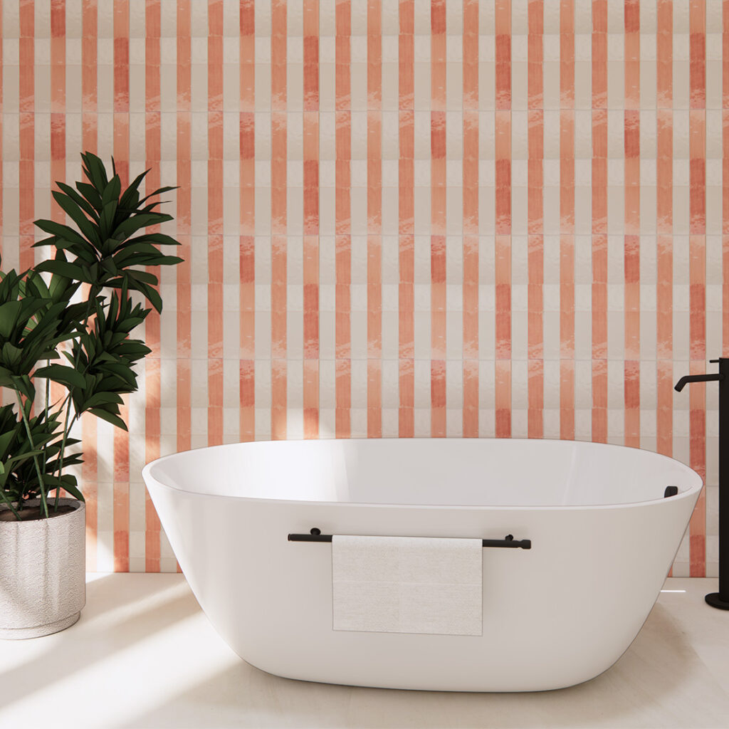 Venezia Coraline and Linen Porcelain Zellige style tile